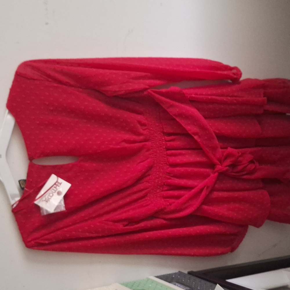 Red Dress Flare New long sleeve